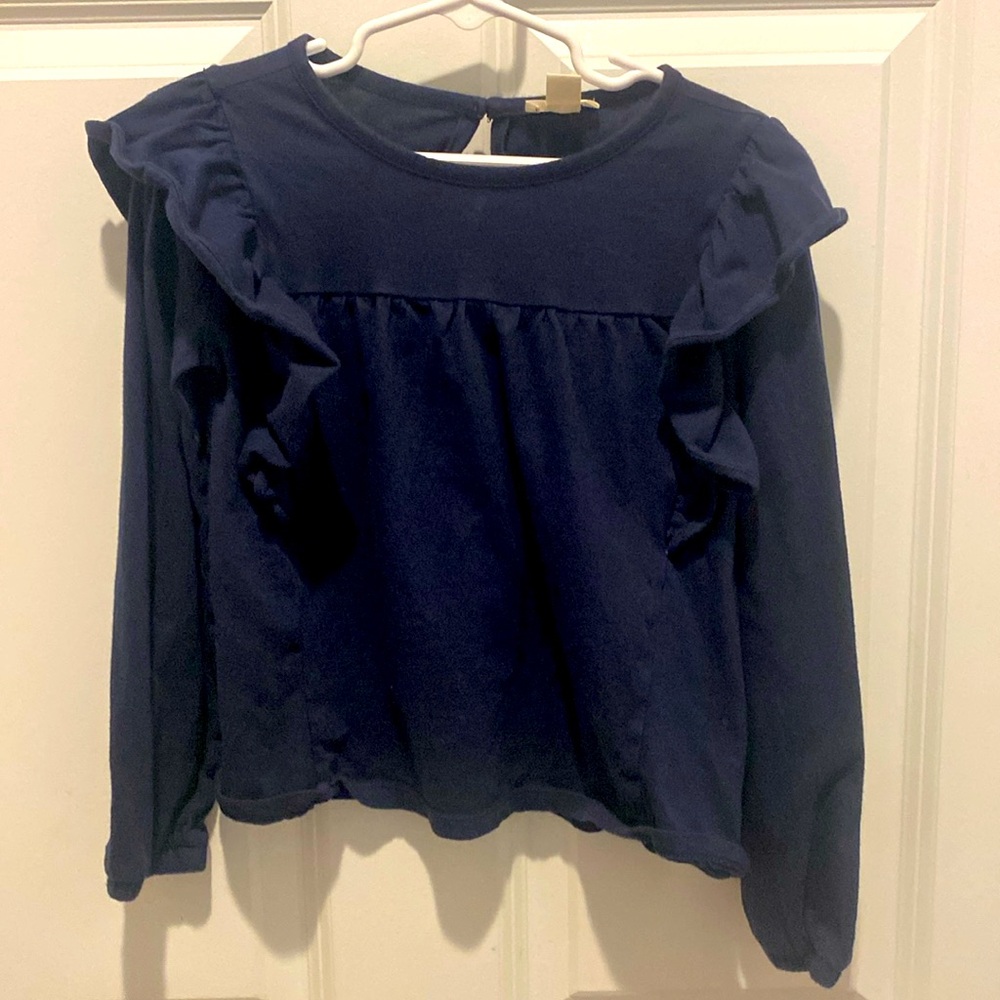 Crewcuts Girls Small Ruffle Long Sleeve Shirt